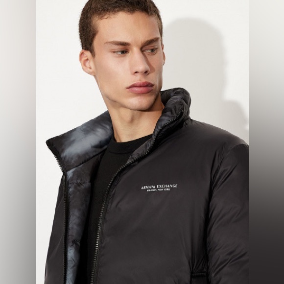 Armani Exchange Puffer Jacket Green Black Reversible 6KZBL3A ZNMKZ 02CA - Picture 3 of 16